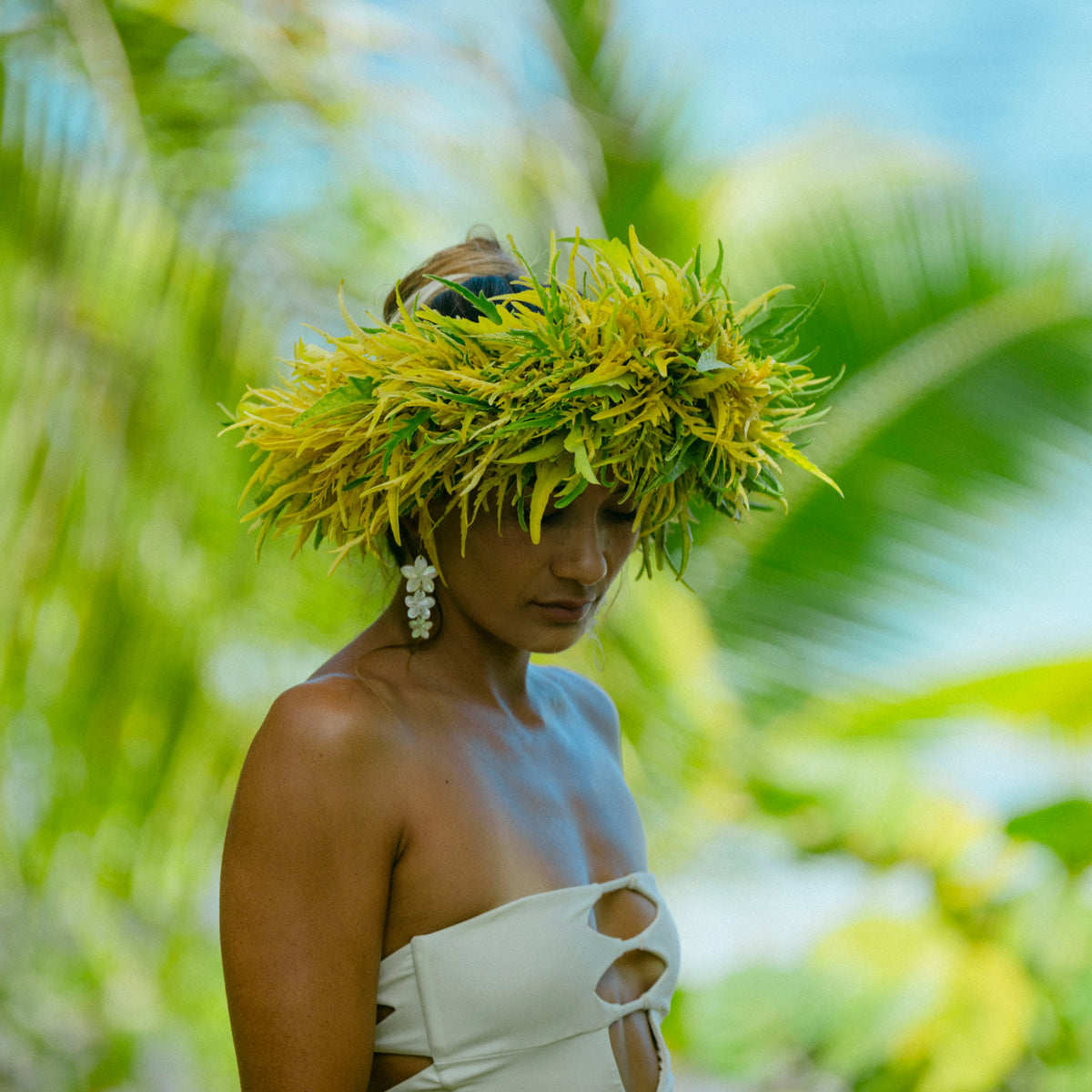 Pua Melia Lei Earrings - 21 Degrees North Designs - 21ºN