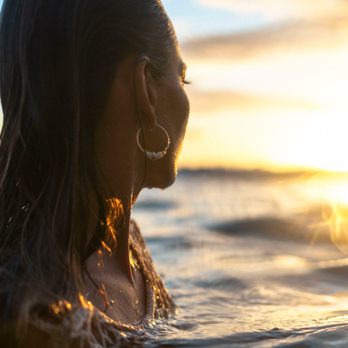 Puka Lii Hoop Earrings - Gold - 21 Degrees North Designs - 21ºN