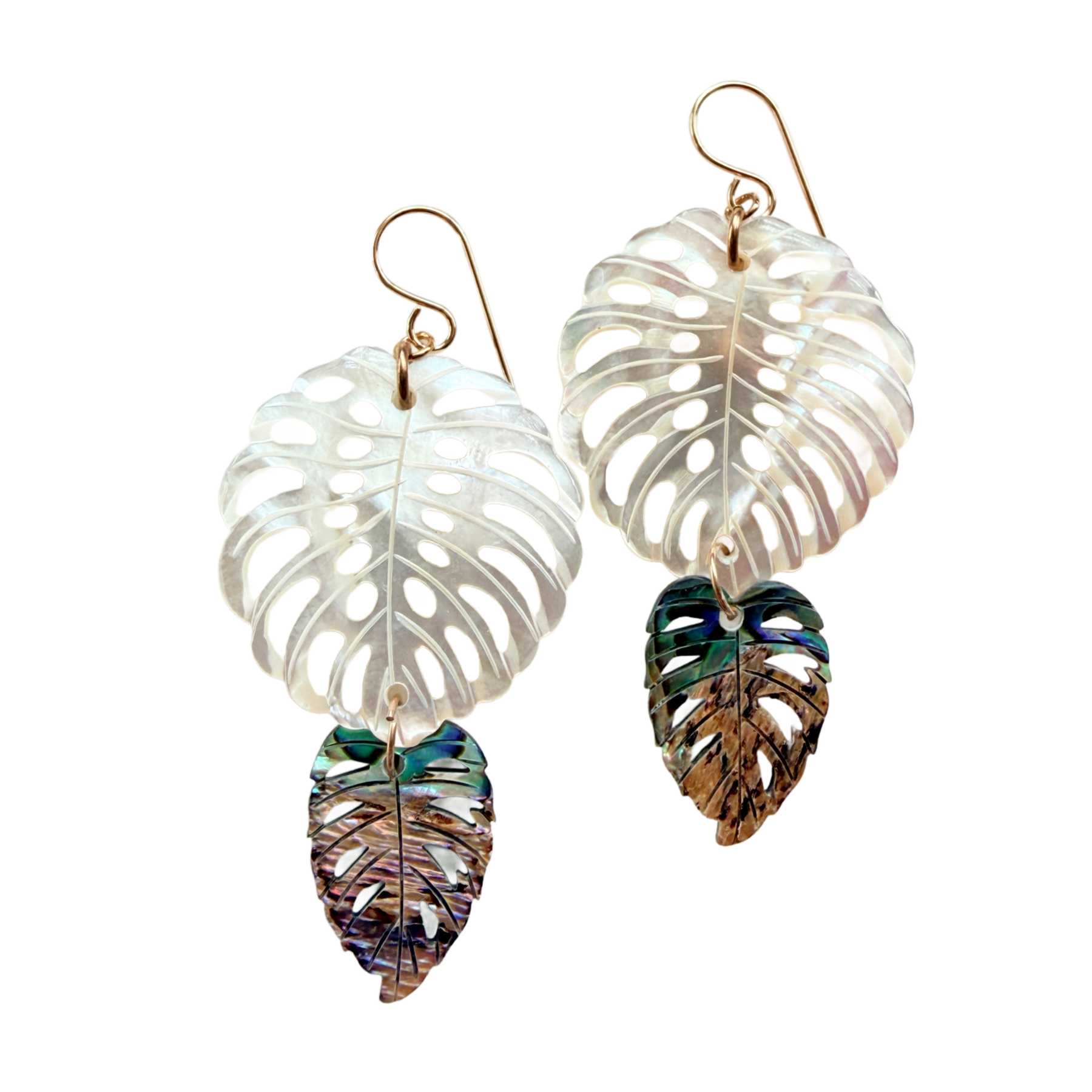 Monstera Earrings - 21 Degrees North Designs - 21ºN