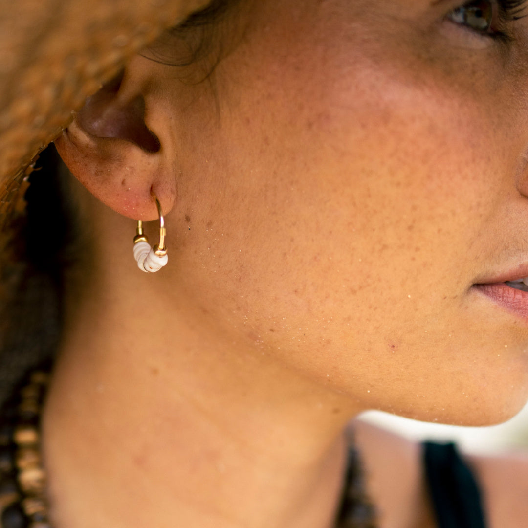 Puka Mini Hoop Earrings - 21 Degrees North Designs - 21ºN