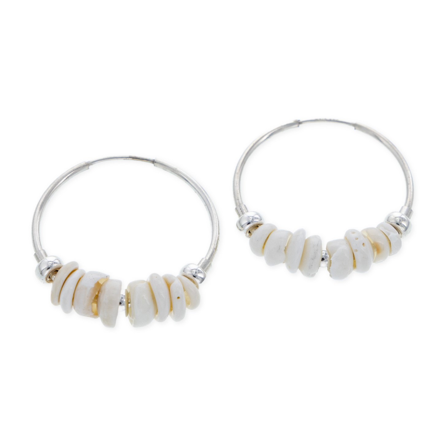 Puka Mini Hoop Earrings - Silver