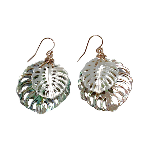 Elua Monstera Earrings - 21 Degrees North Designs - 21ºN