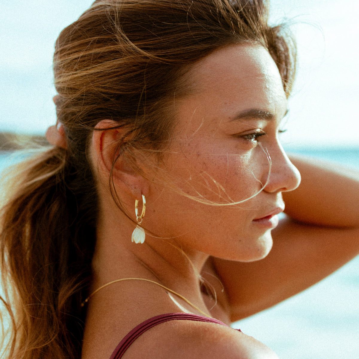 Pikake Oval Hoops - 21 Degrees North Designs - 21ºN