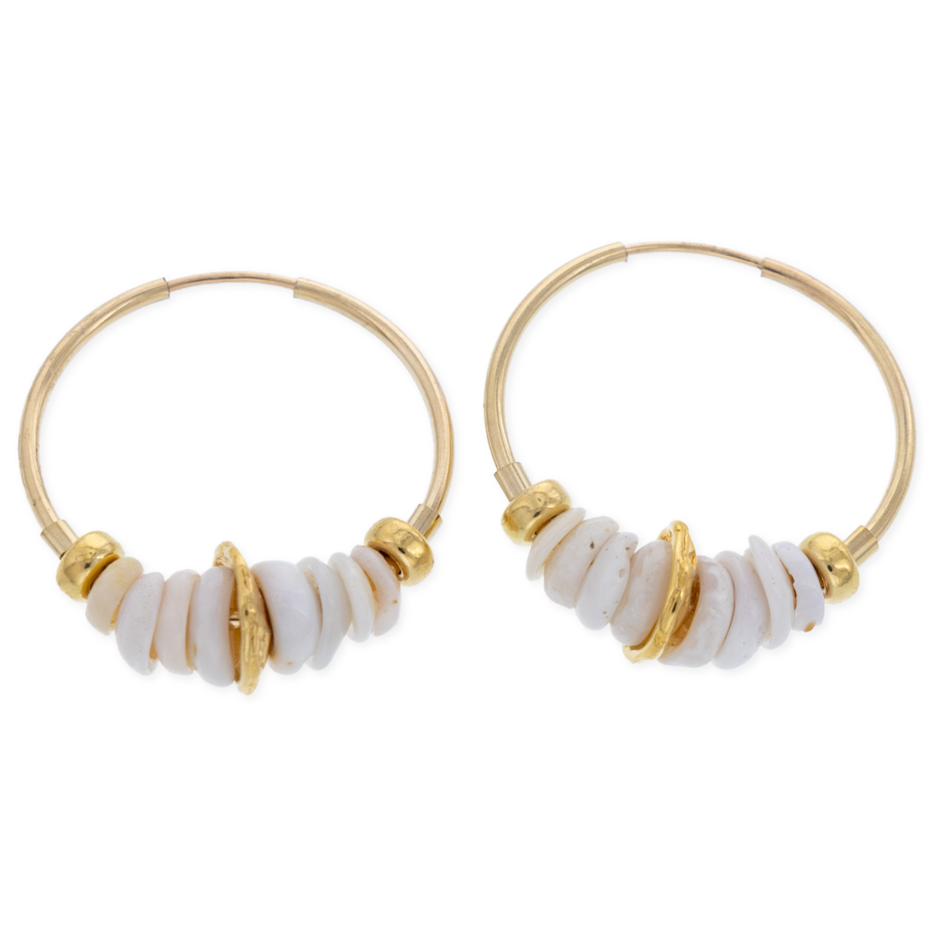 Puka Lii Hoop Earrings - Gold - 21 Degrees North Designs - 21ºN