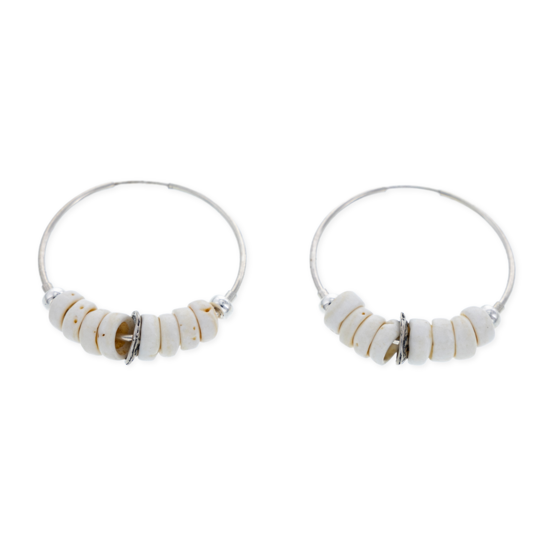 Puka Lii Hoop Earrings - Silver - 21 Degrees North Designs - 21ºN